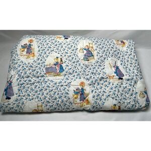 Holly Hobbie Vintage American Greeting Quilting Fabric Blue‎ Flowers 1.6 Yards